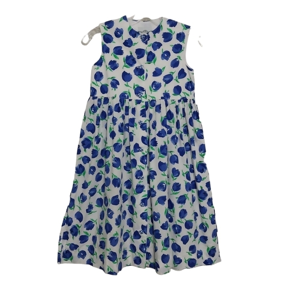 Catherine Floral Button Down Sleeveless Dress Girl's Sz 7 - Picture 1 of 5